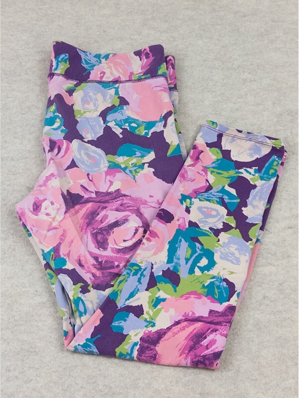 aerie Floral Print Cotton Blend Leggings Large